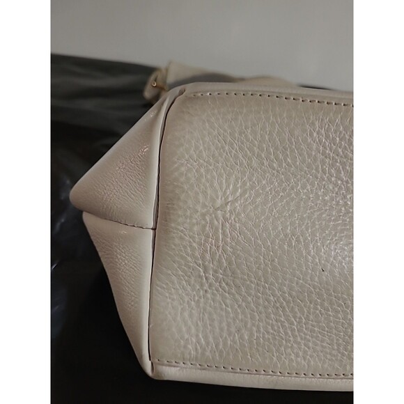 Dooney & Bourke Dillen Ivory Pebbled Leather Hobo Bag Large Pocket Sac Purse - Picture 5 of 16